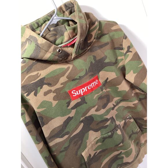 Supreme Men's Camouflage Streetwear Patch Spell Hoodie Logo Green Size Large - Picture 3 of 12